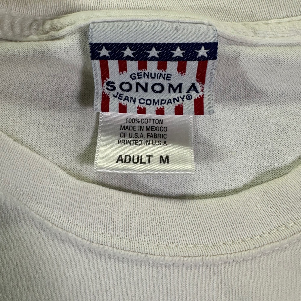 Vintage American Flag 2003 T-Shirt Men's Medium White USA Sonoma Jean Company - Picture 2 of 6